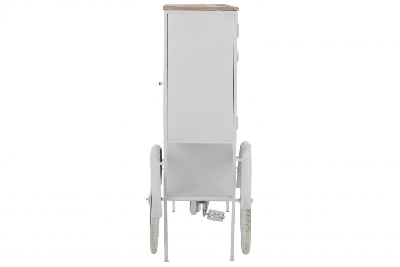 Bar Velo en Metal Blanc et Bois de Manguier Naturel 173x64xH.119cm – Image 5
