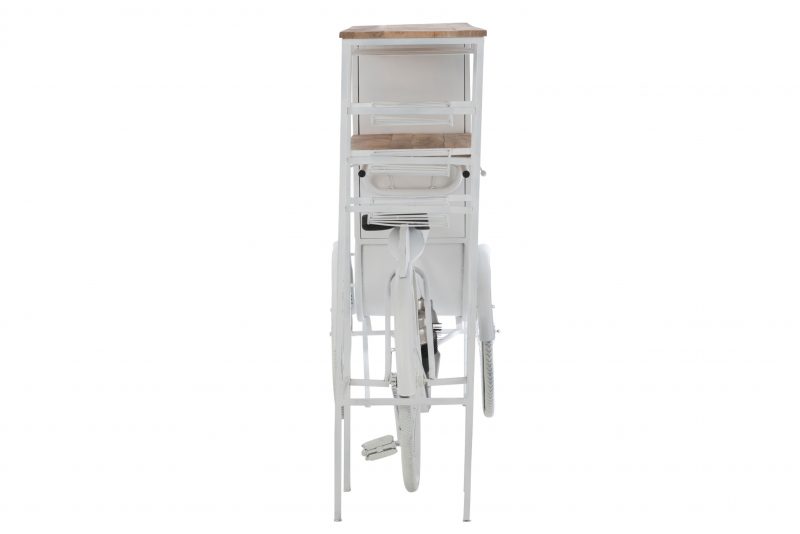 Bar Velo en Metal Blanc et Bois de Manguier Naturel 173x64xH.119cm – Image 7