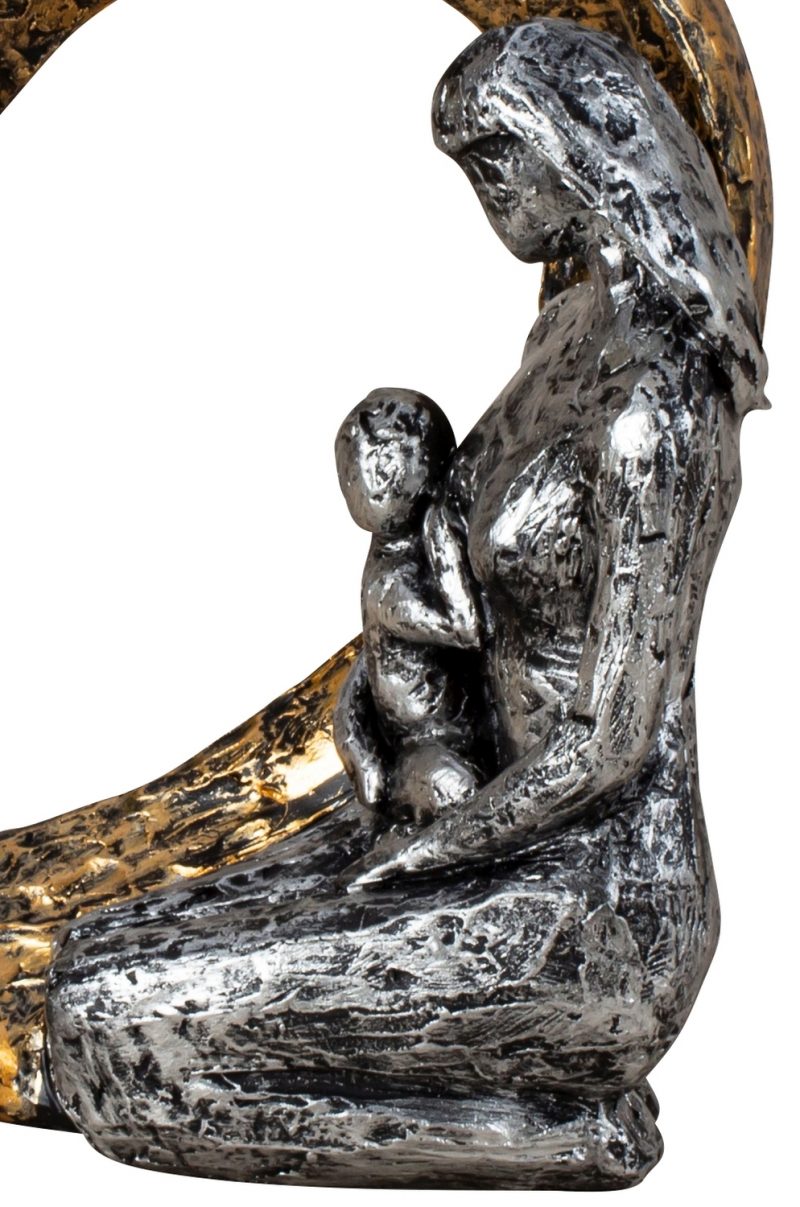 Sculpture Coeur avec une Maman et son Enfant en Polyrésine 21x17,5cm – Image 2