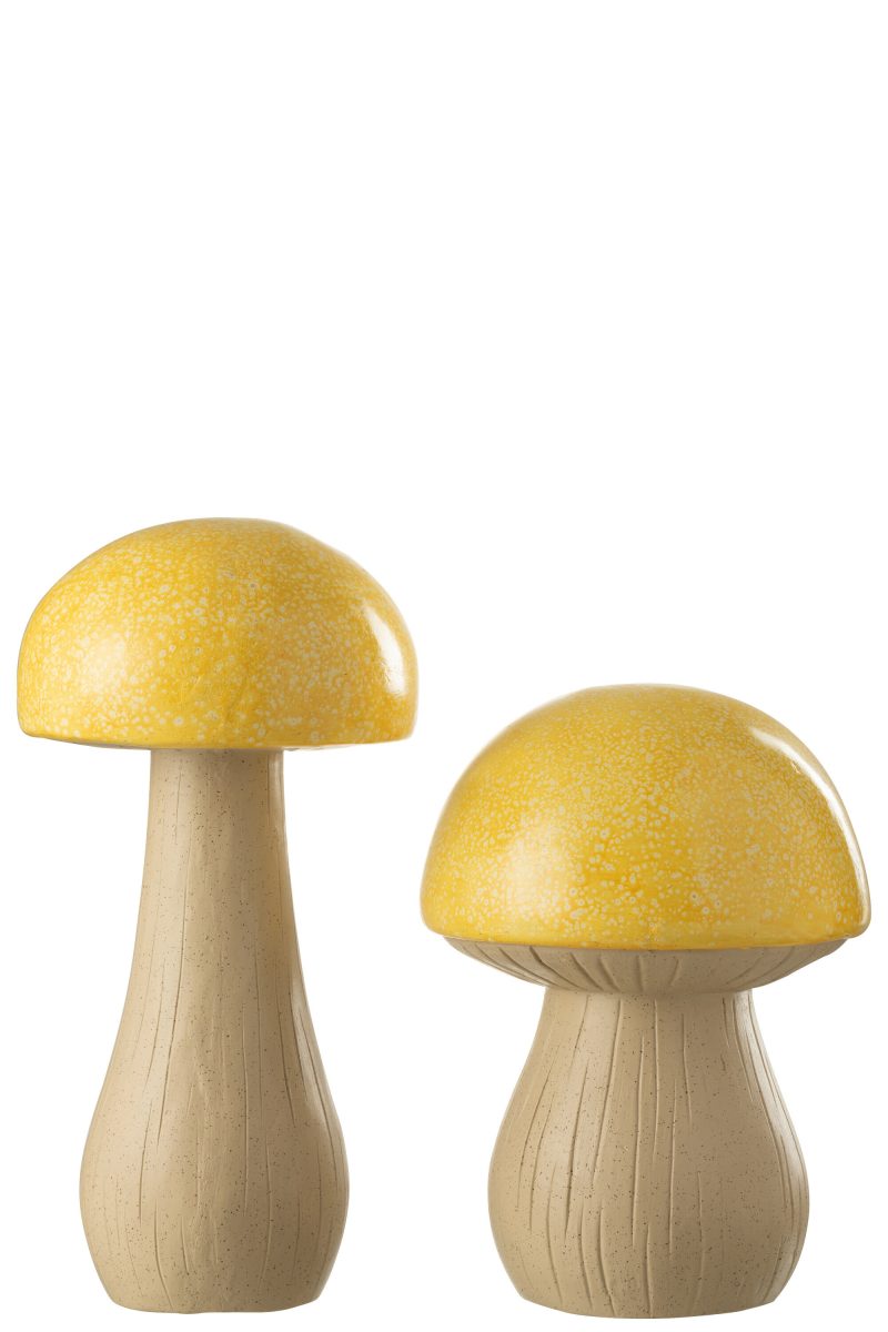 Champignon Extérieur en Polyrésine Jaune 25x25xH.48cm – Image 2