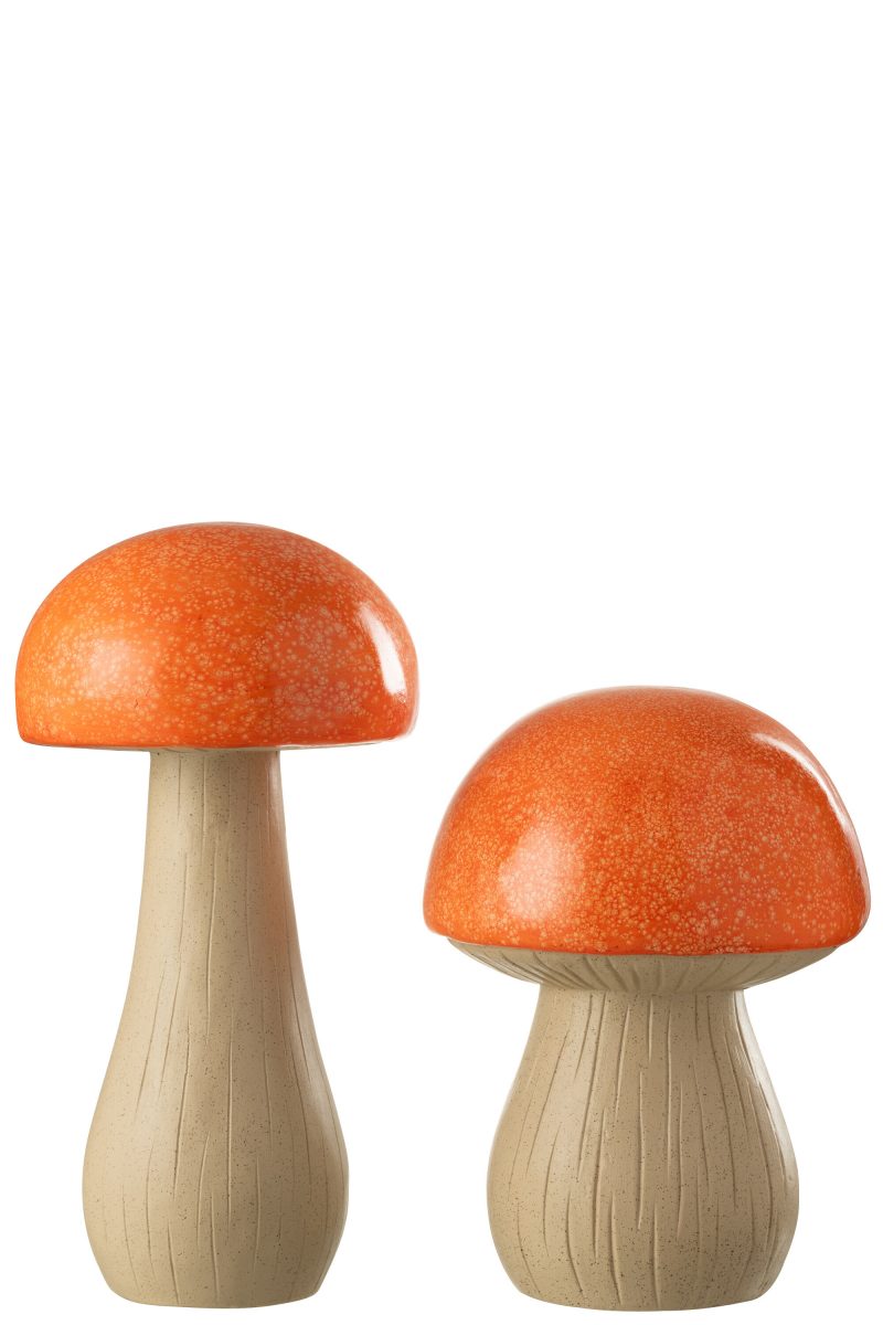 Champignon Extérieur en Polyrésine Orange 27x27xH.38cm – Image 3