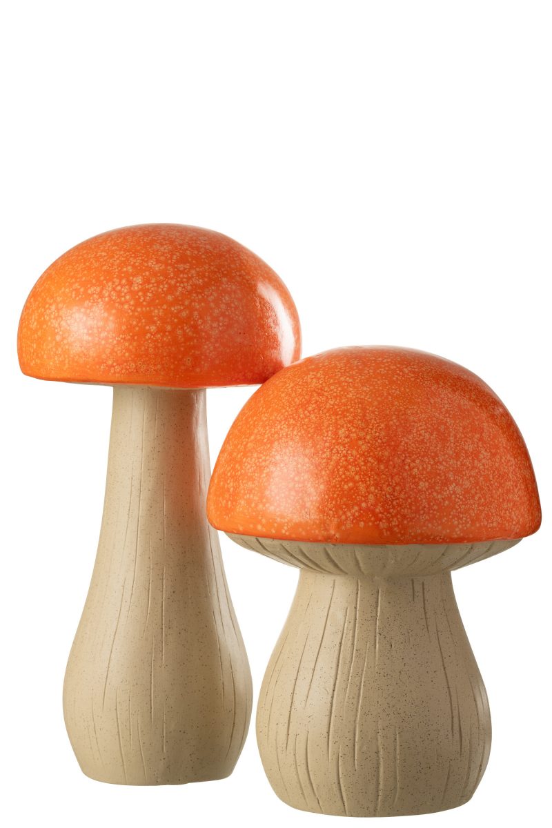 Champignon Extérieur en Polyrésine Orange 27x27xH.38cm – Image 4