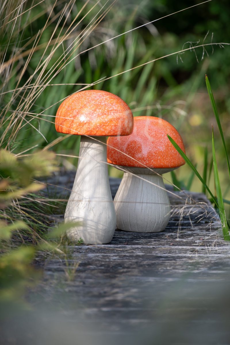 Champignon Extérieur en Polyrésine Orange 27x27xH.38cm – Image 2