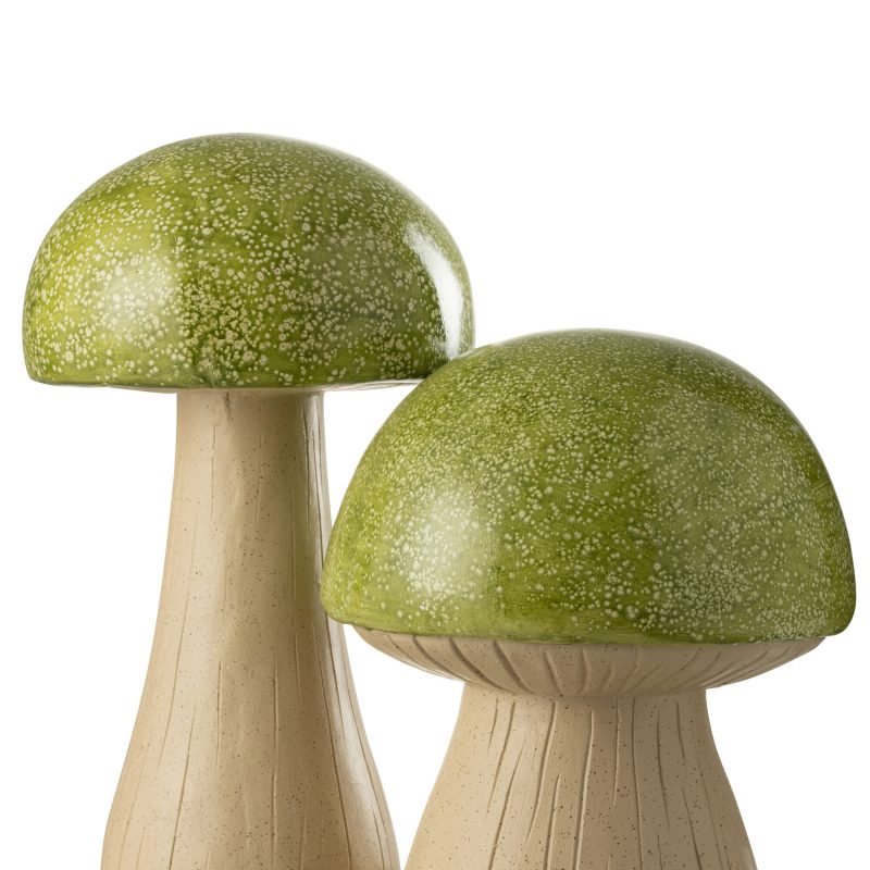 Champignon Extérieur en Polyrésine Verte 27x27xH.38cm