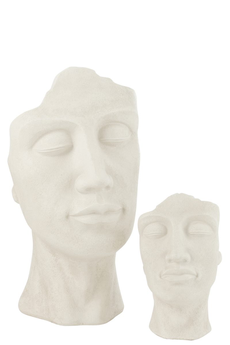 Cachepot Extérieur "David" Argile Blanc 40,5x36x70cm – Image 5