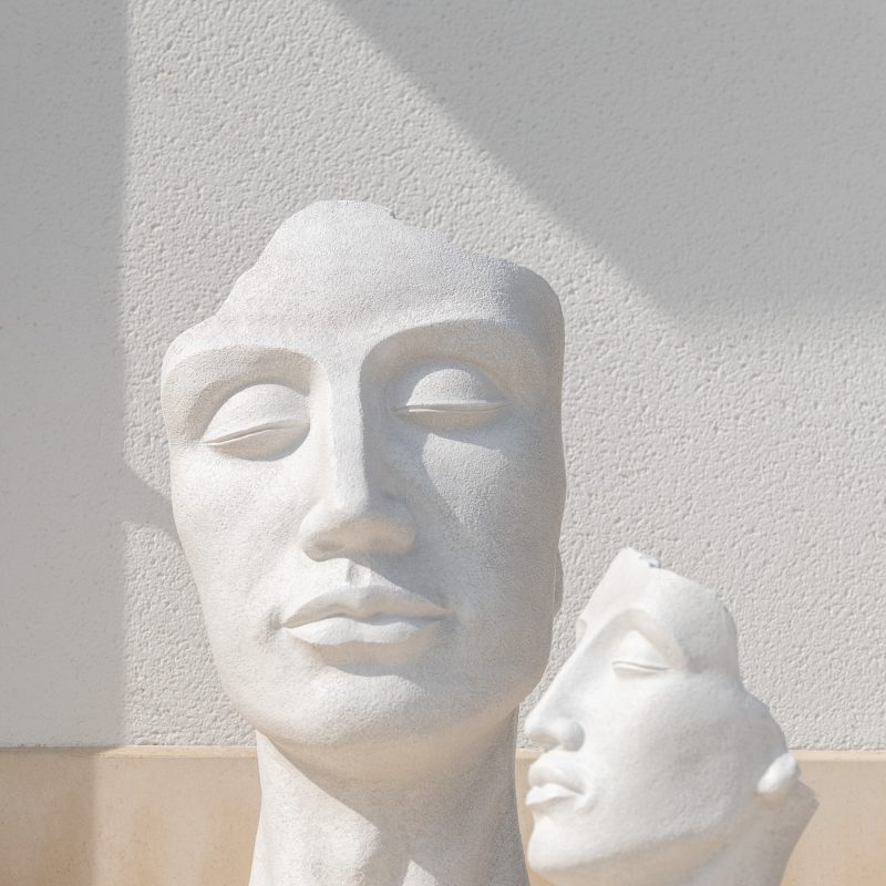 Cachepot Extérieur "David" Argile Blanc 40,5x36x70cm