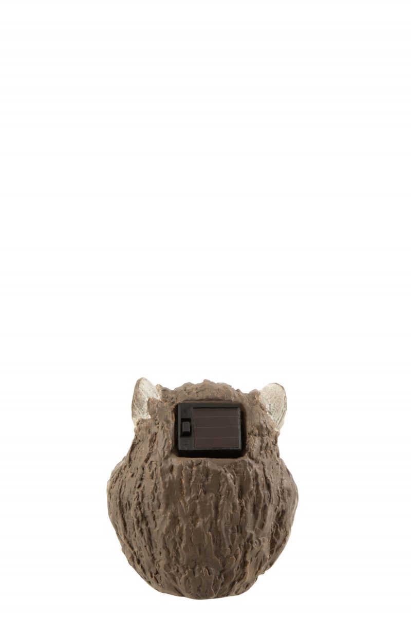 Hibou Solaire Ceramique Marron 13x10x14cm – Image 2