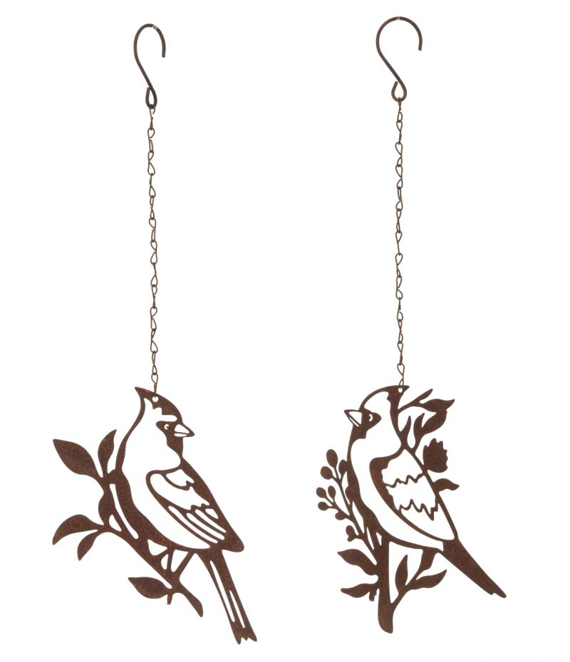 Pendentif Oiseau en Métal Rouillé avec Crochet pour Boule de Graisse H.18cm, 2 Modèles au Choix – Image 2