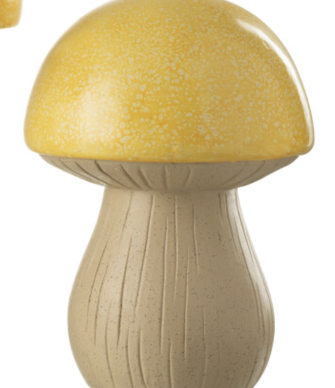 Champignon Extérieur en Polyrésine Jaune 27x27xH.38cm