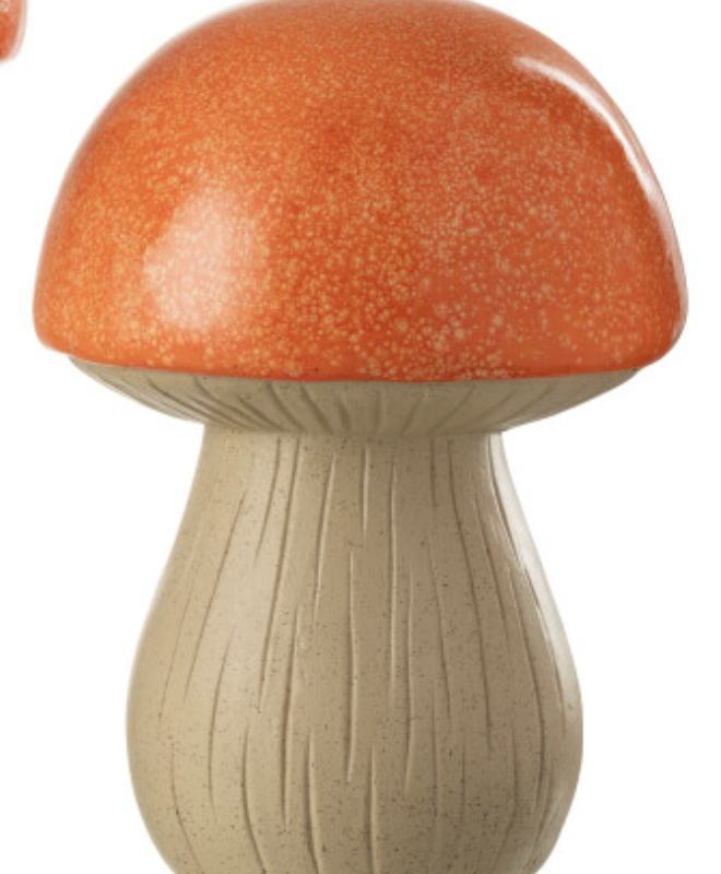 Champignon Extérieur en Polyrésine Orange 27x27xH.38cm