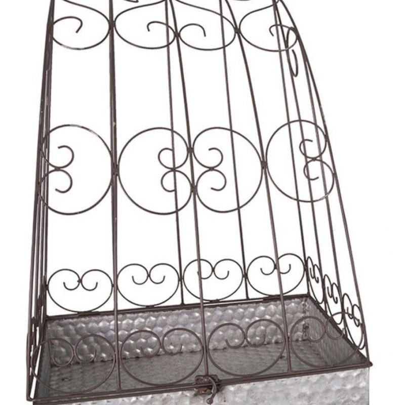 Andalouse en Métal Gris Vieilli 30x39.5x58.5cm