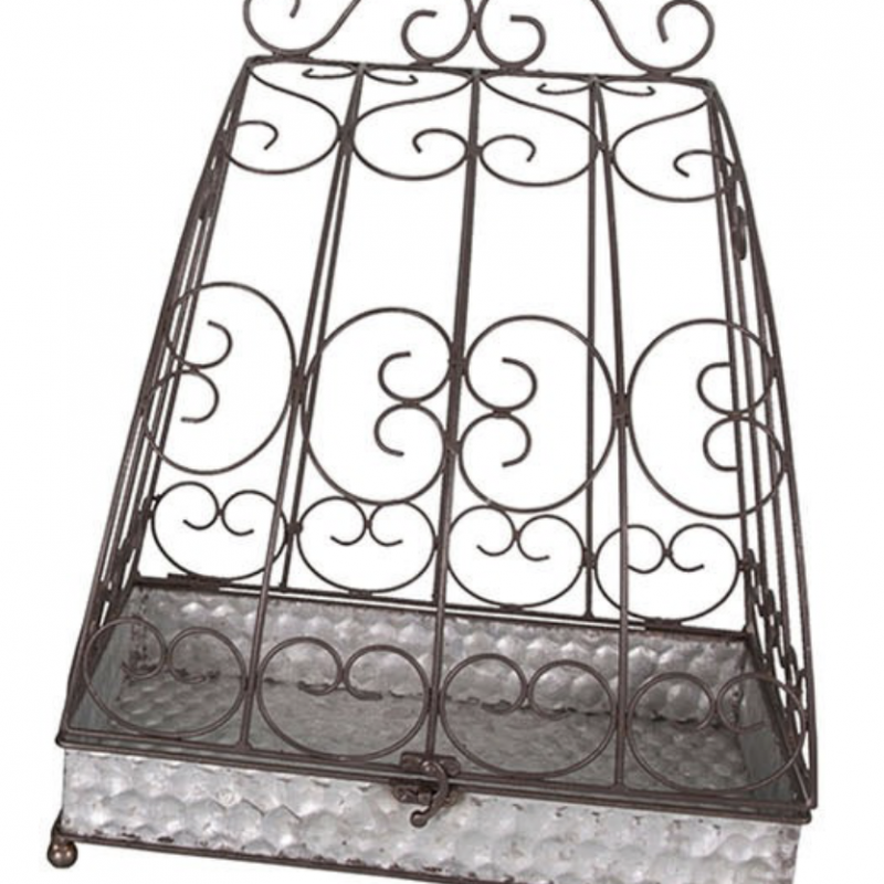 Andalouse en Métal Gris Vieilli 33x23x39cm