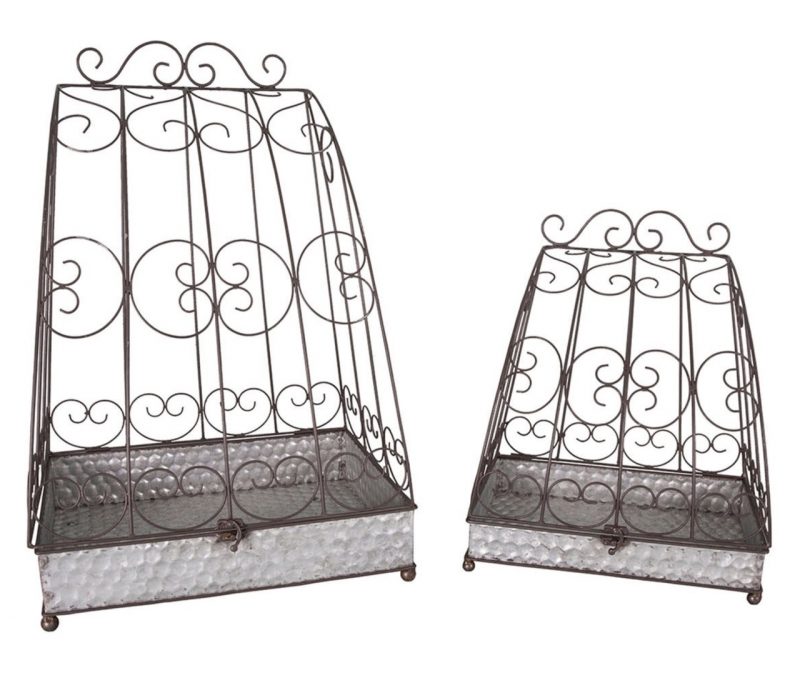 Andalouse en Métal Gris Vieilli 33x23x39cm – Image 2