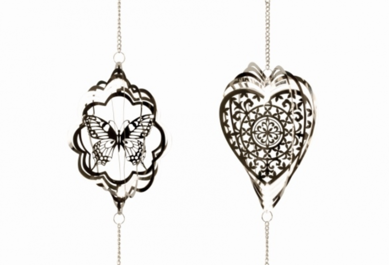 Guirlande en Métal Chromé, Décor Papillon ou Coeur au Choix H.90cm – Image 2