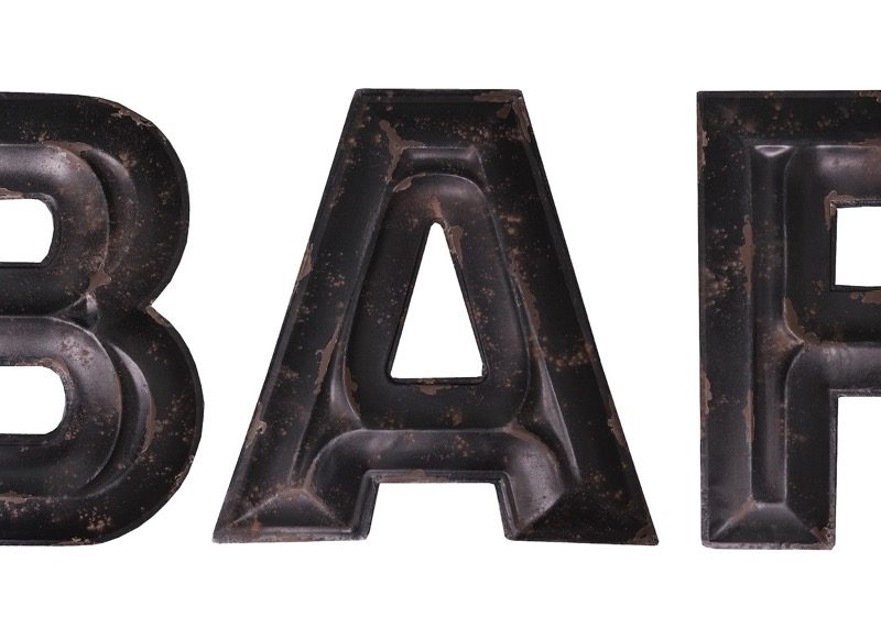 Mot BAR en Bois Finition Industrielle Antique H.46cm