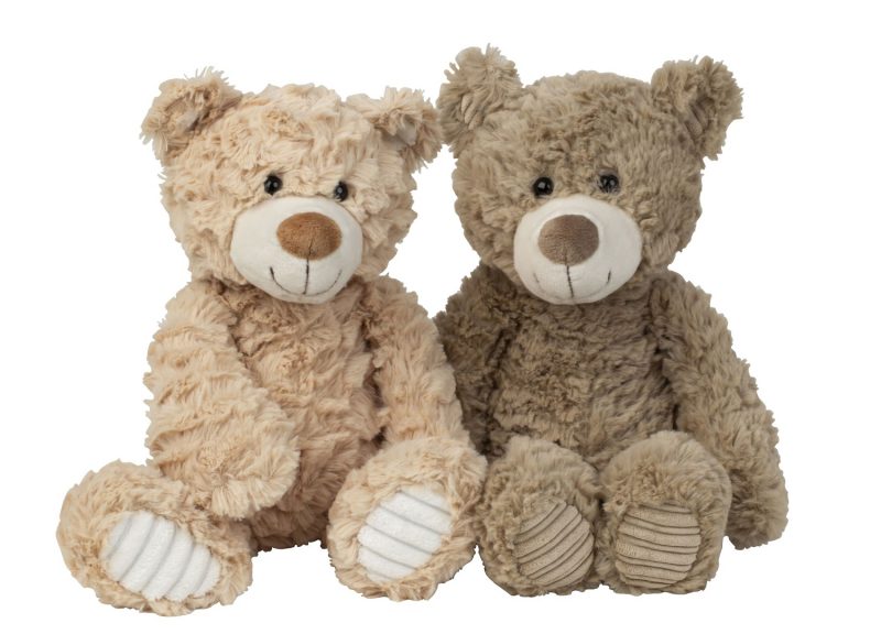 Peluche Ours Assis, 2 Couleurs au Choix  H.23cm