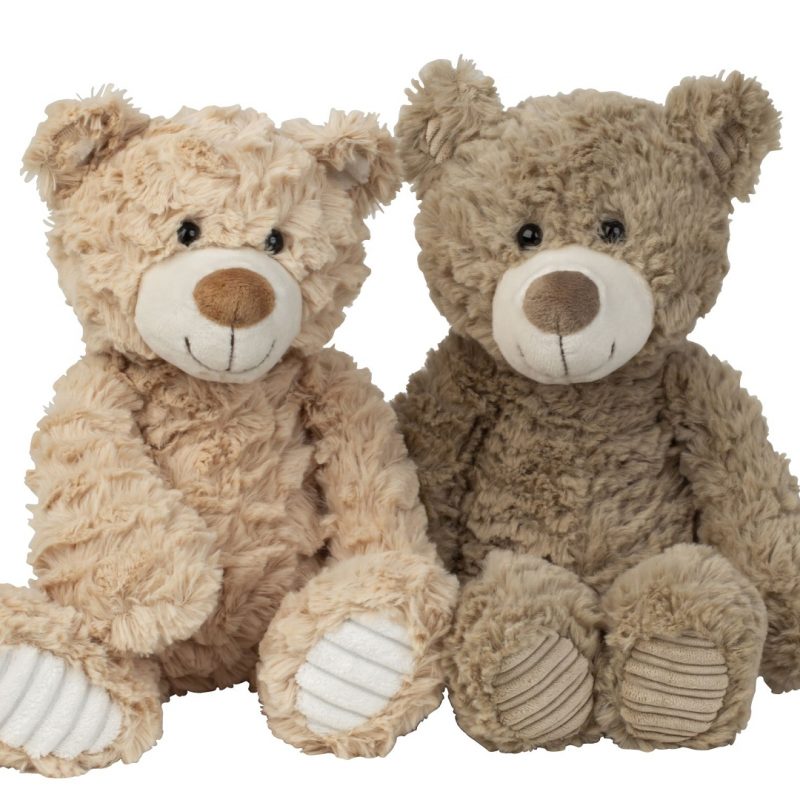 Peluche Ours Assis, 2 Couleurs au Choix H.23cm