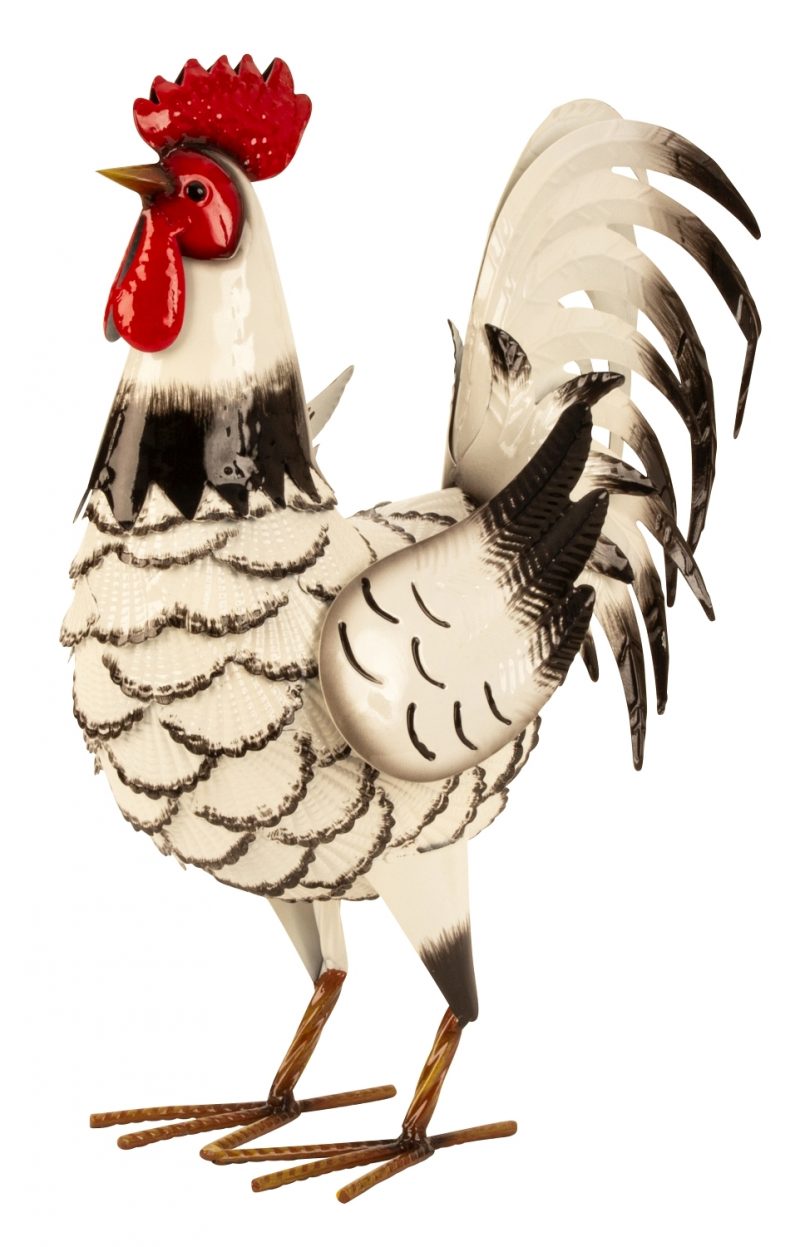 Coq en Métal Blanc 34xH.41cm – Image 2