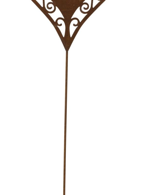 Piquet Double Coeur en Métal Rouillé 22xH.66cm
