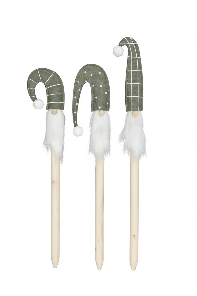 Piquet "Niko" en Bois et Tissu Vert 9x2,5xH50cm, 3 Modèles au Choix