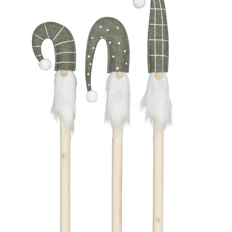 Piquet "Niko" en Bois et Tissu Vert 9x2,5xH50cm, 3 Modèles au Choix