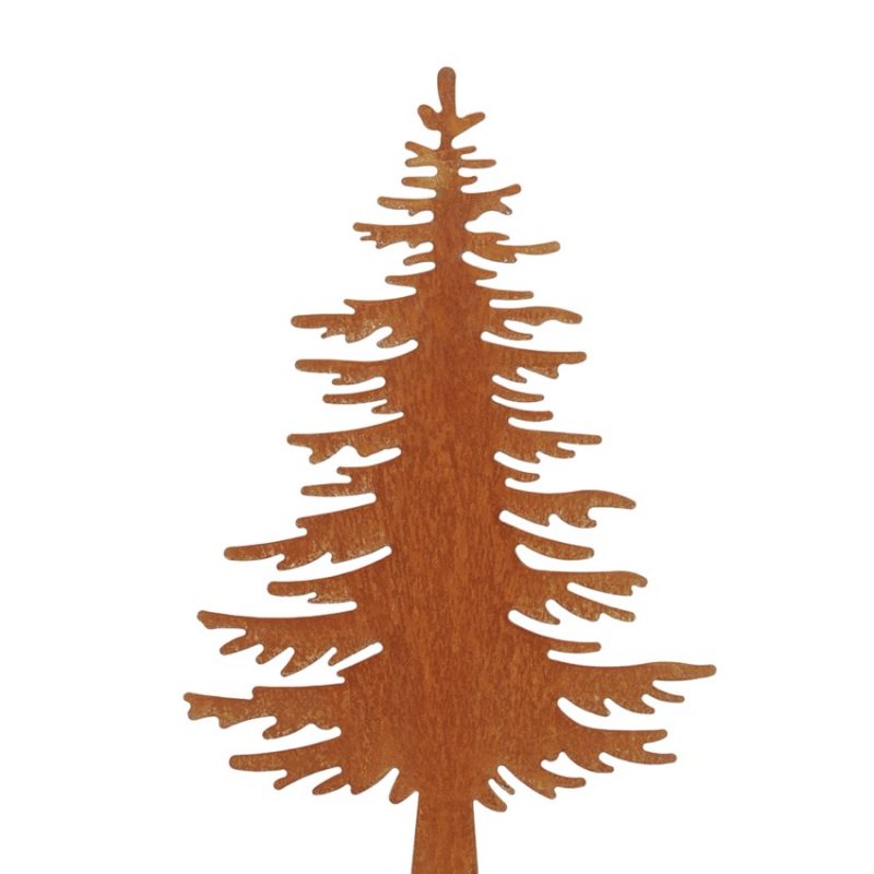 Piquet Sapin en Métal Rouillé 36xH.58cm+18cm