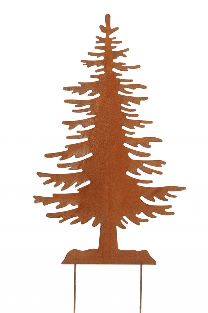 Piquet Sapin en Métal Rouillé 48xH.78cm+25cm