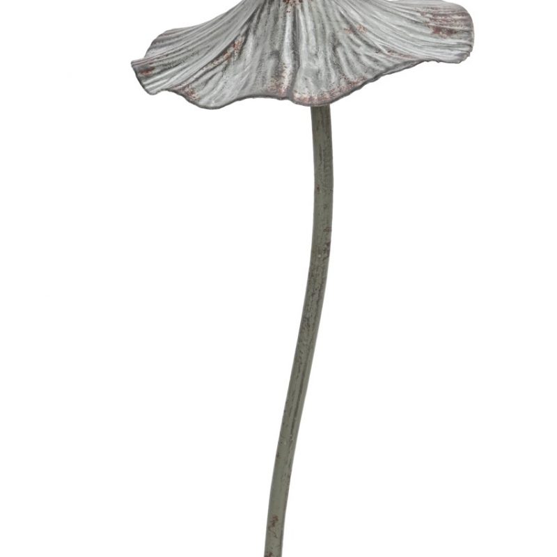 Piquet Champignon en Métal Gris Vieilli ø14xH41cm
