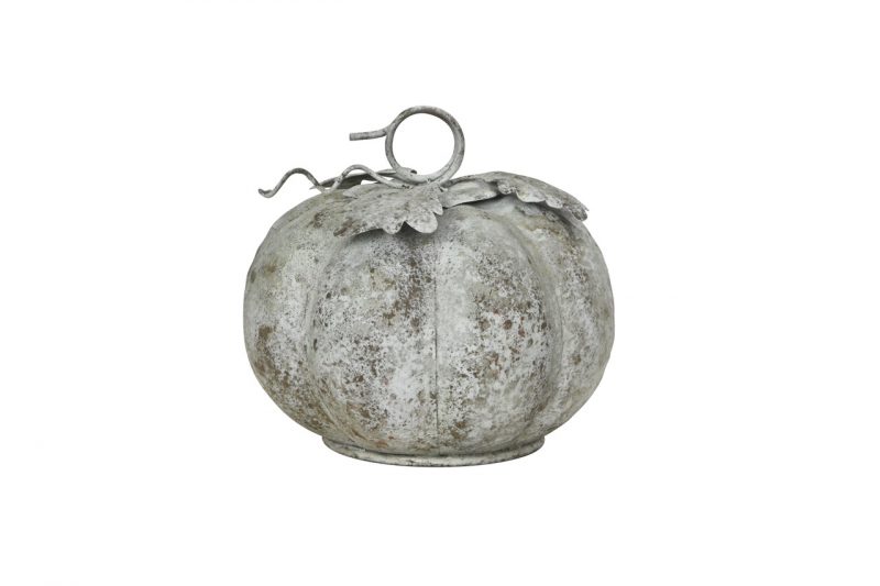 Citrouille en Métal Gris Antique ø15xH15cm