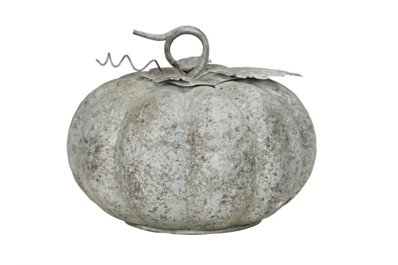 Citrouille en Métal Gris Antique ø24xH21cm