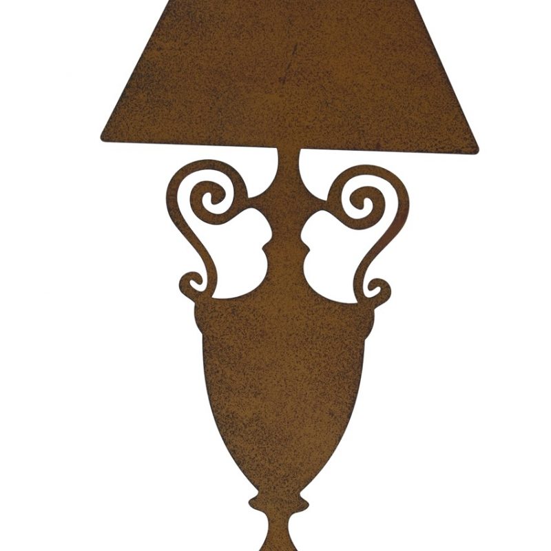 Lampe Décorative sur Socle en Métal Rouillé 22x9xH40cm