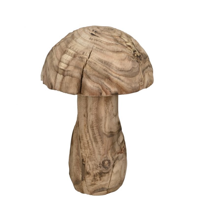 Champignon en Bois Naturel ø12,5xH18cm
