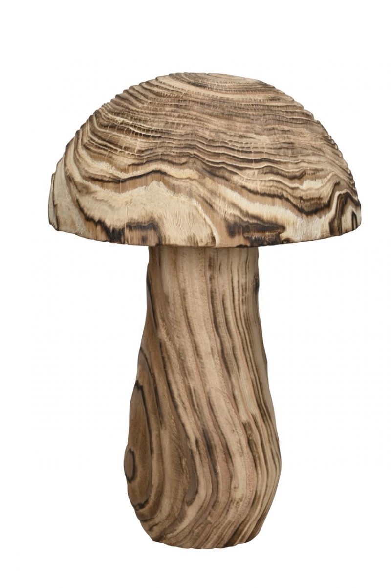 Champignon en Bois Naturel ø23xH34cm