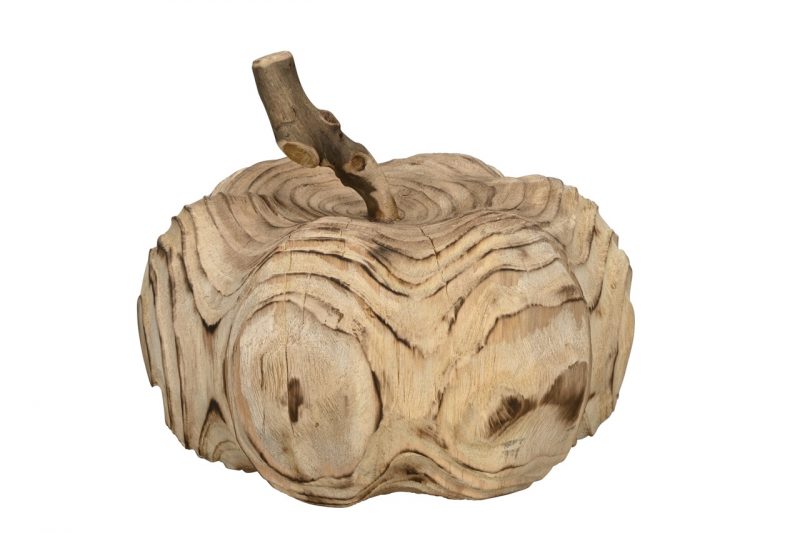 Citrouille en Bois Naturel ø28xH25cm