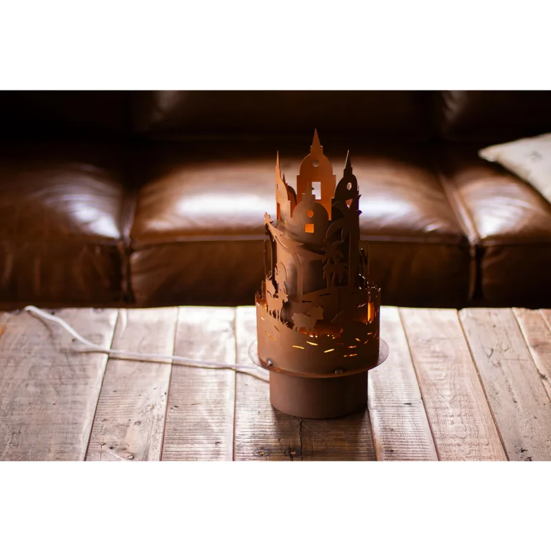 Lampe à Poser Décor de Bethléem en Métal Rouillé avec Douille E14, ø23xH.41cm – Image 3
