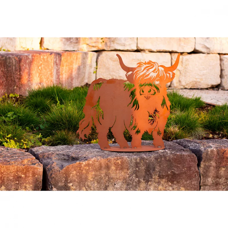 Highland sur Socle en Métal Rouillé 65xH.60cm – Image 2