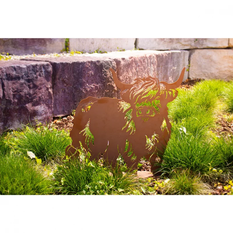 Highland sur Socle en Métal Rouillé 65xH.60cm – Image 3