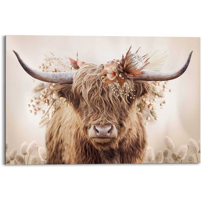Peinture d'Art "Highland en Fleurs" 60x90cm