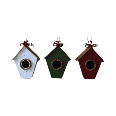 Nichoir de Noël en Métal, 3 Modèles au Choix H.15cm