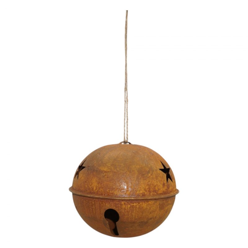 Pendentif Grelot Etoilé en Métal Rouillé ø15cm – Image 2