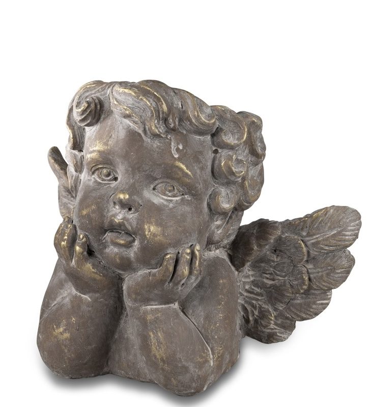 Pot de Fleurs "Ange" en Gris Antique H.28cm