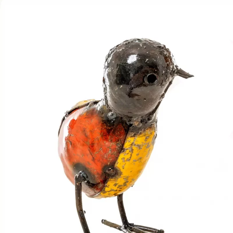 Poussin en Métal Coloré Recyclé, 10x12cm