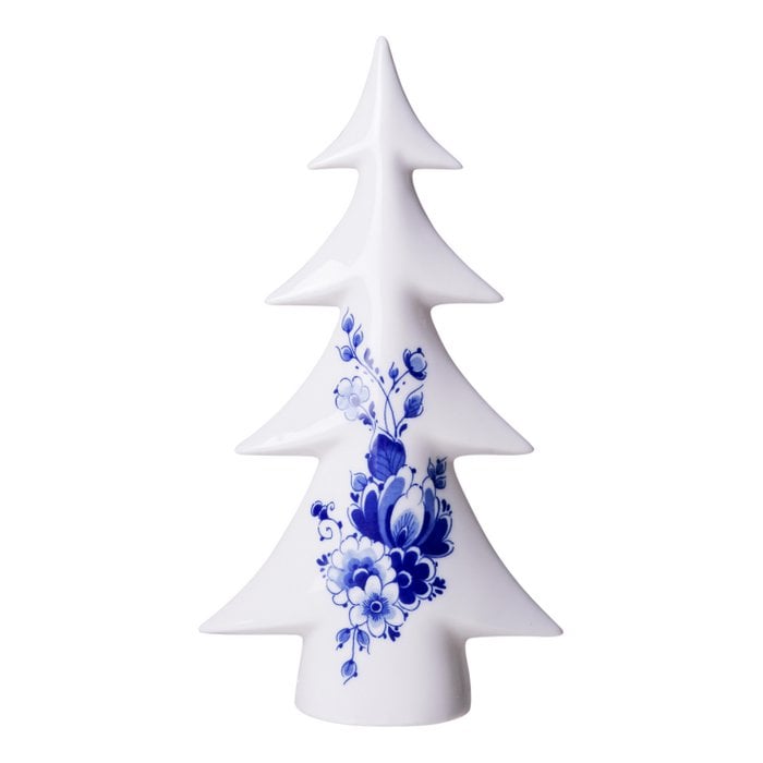 Sapin en Céramique Décor Bleu Delft "Heinen Delfts Blauw" 15x6xH.27,5cm