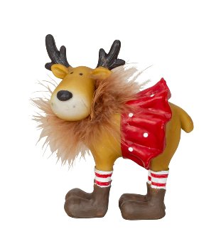 Élan de Noël Amusant avec Jupe, Bas et Bottes 9xH.12cm