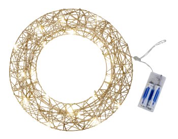 Couronne Illuminée (blanc chaud) Dorée 5xø25cm