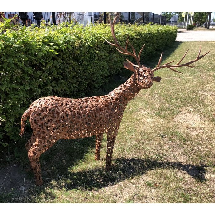 Cerf en Métal Rustique 133x43x123cm