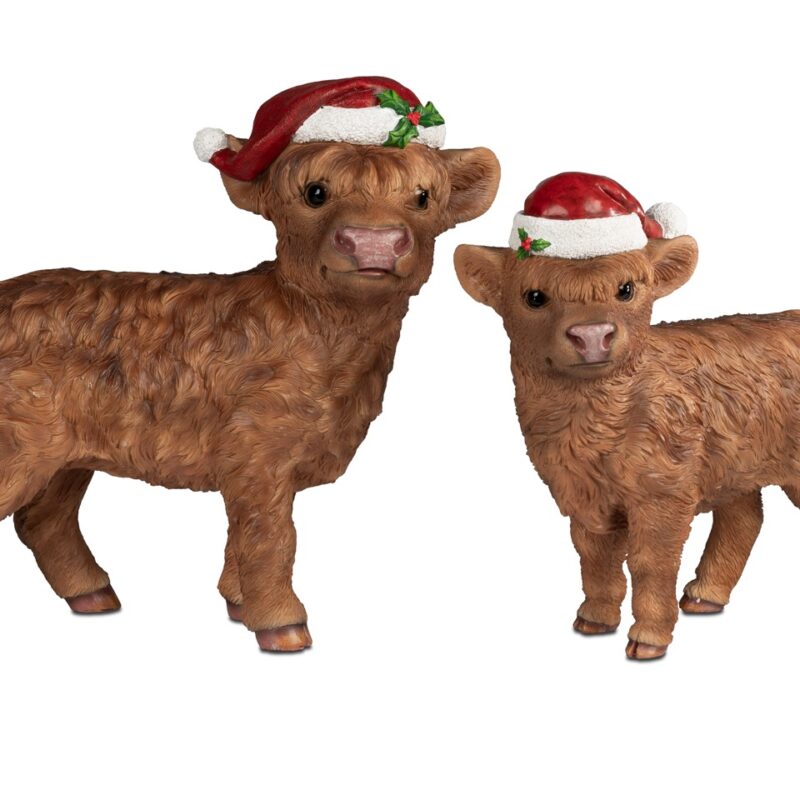 Highland de Noël en Céramique, 2 Modèles au Choix