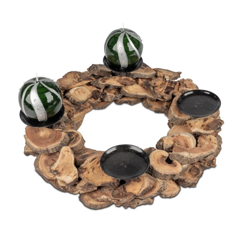 Couronne de l'Avent en Bois Naturel ø30cm