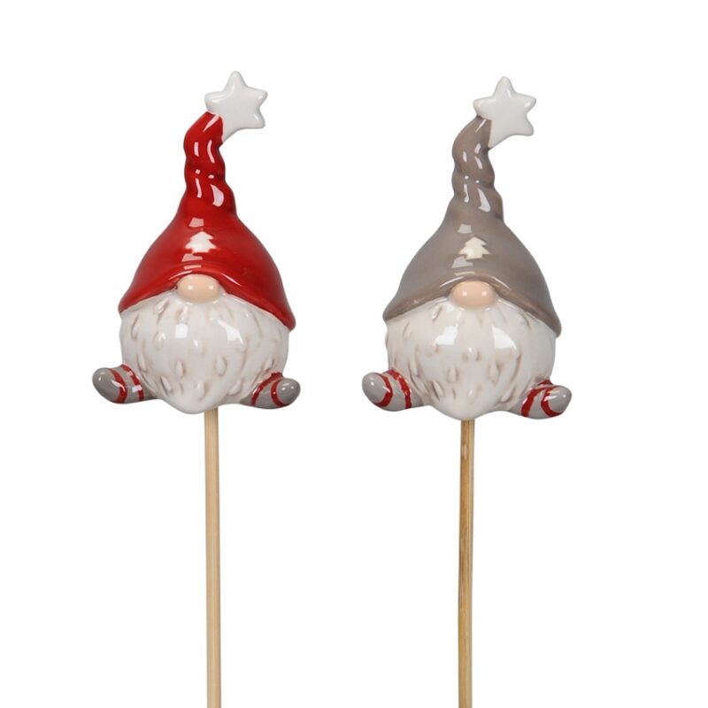 Piquet Gnome en Dolomite, 2 Couleurs au Choix 4,5x4xH.6,5cm + 20cm