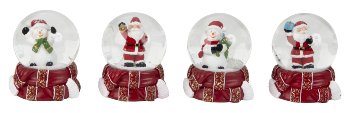 Boule à Neige de Noël avec Père Noël ou Bonhomme de Neige au Choix 6,5x8,8cm